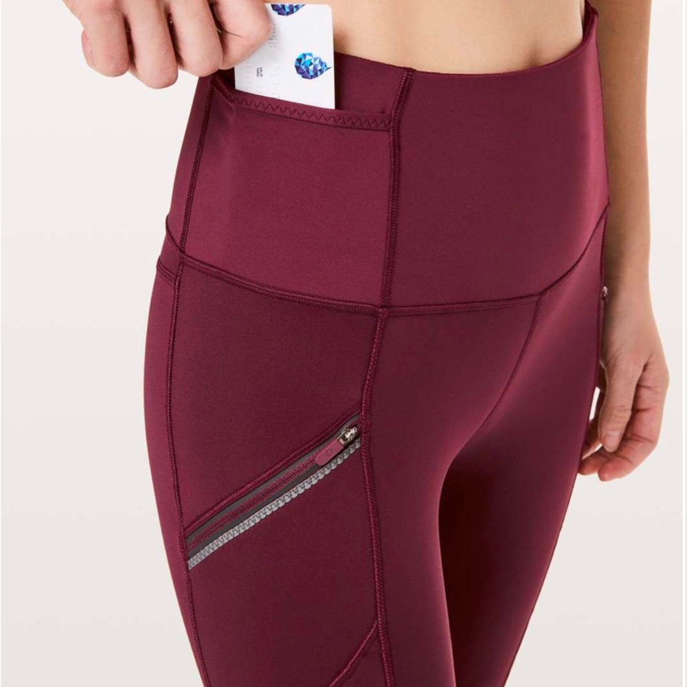Lululemon Legging Toasty Tech Tight II Women Size 8 Garnet High Waist W5BRDS - Picture 11 of 11